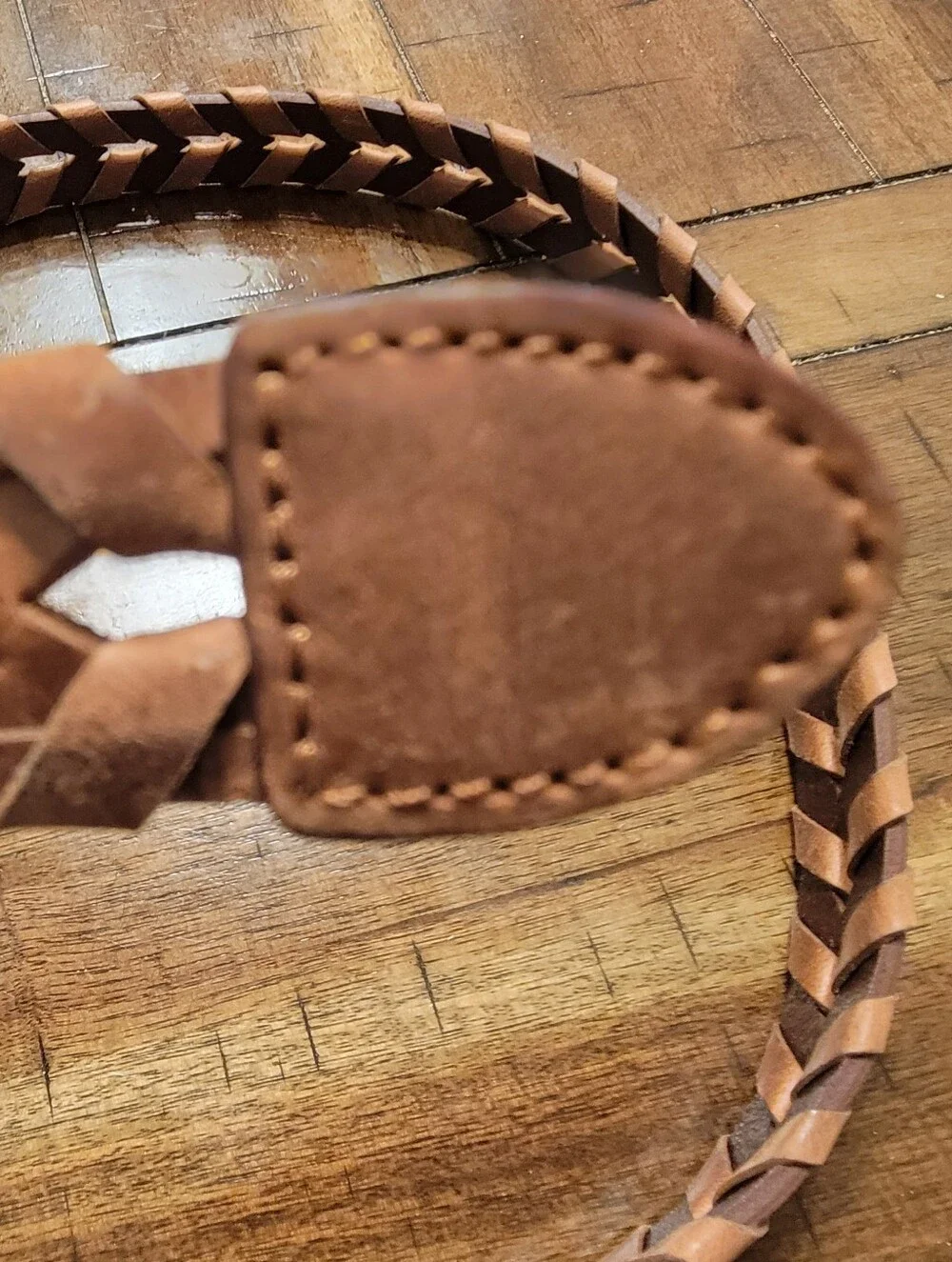 Levi's Women's Genuine Leather Woven Braided Belt (Cognac / Light Brown)